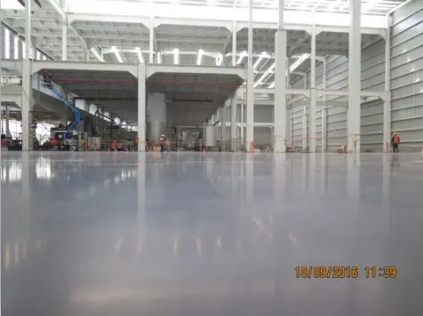 Piso pulido de nave industrial Qualamex, Toluca